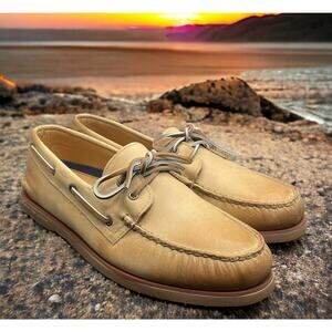 Sperry Gold Cup Burnished Honey Leather Boat Deck Shoes Mens 14 New Fast Ship